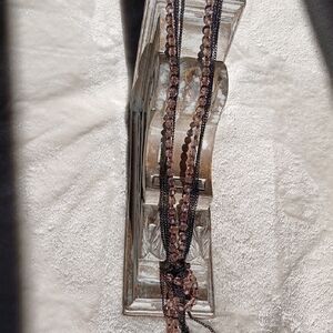 mark. Chic Taupe Beaded With Black Chains 36" Necklace